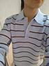 優(yōu)衣庫女裝柔滑棉質(zhì)POLO領(lǐng)條紋針織衫/毛衣毛衫484503 60 淺藍色 M 曬單實(shí)拍圖