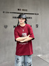 BJHG陳赫同款不計后果 小貓t恤短袖男款夏季美式新款潮牌情侶半袖上衣 深紅色 M 曬單實(shí)拍圖