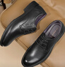 紅蜻蜓真皮男鞋春夏舒適商務(wù)休閑皮鞋高級正裝德比鞋婚鞋WTA7376黑色41 曬單實(shí)拍圖