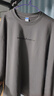 皮爾卡丹（pierre cardin）長(cháng)袖t恤男春秋季重磅純棉打底衫男寬松圓領(lǐng)上衣服男裝 月灰色 XL 曬單實(shí)拍圖