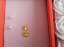 中國黃金（CHINA GOLD）四葉草黃金耳釘女足金耳飾生日生日禮物送女友紀念品 90%客戶(hù)選擇-幸運四葉草耳釘約0.8-0.9g 曬單實(shí)拍圖