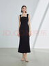 朗姿吊帶法式修身顯瘦氣質(zhì)高級感小黑裙女夏新款魚(yú)尾連衣裙 黑色 L 曬單實(shí)拍圖