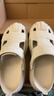 特步（XTEP）運動(dòng)拖鞋子女款情侶洞洞鞋女士外穿夏季涼拖鞋女 A043 米 37-38 曬單實(shí)拍圖