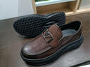 普步仕品牌真皮皮鞋男2026春秋新款頭層牛皮商務(wù)休閑鞋男一腳蹬厚底鞋男 棕色 37 曬單實(shí)拍圖
