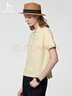 哈吉斯（HAZZYS）女裝 夏季款女士短袖純色休閑寬松兩?？跴OLO衫女ASTSE0CBE08 淺黃色LY L (165/88A 40) 曬單實(shí)拍圖