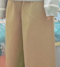 茵曼純棉休閑高腰闊腿褲2025秋女裝新款顯瘦寬松西裝褲 卡其色 27 曬單實(shí)拍圖