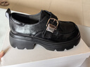 百麗（Belle）張凌赫推薦黑巧樂(lè )福鞋女商場(chǎng)英倫風(fēng)牛皮厚底小皮鞋E1Z1DAM6預售 黑色 37 曬單實(shí)拍圖