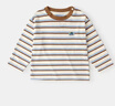 嘟嘟家兒童T恤春裝男童春季打底衫內搭女童條紋休閑上衣寶寶春款套頭衫 咖色 90 曬單實(shí)拍圖