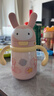 babycare兒童保溫杯嬰幼兒學(xué)飲寶寶吸管杯316L不銹鋼保溫杯幼兒園保溫水壺 贈直通吸嘴-把手款 歐珀粉 300ml 曬單實(shí)拍圖