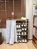 小匠材鞋架家用門(mén)口多層入戶(hù)柜簡(jiǎn)易玄關(guān)防塵收納鞋柜茶色7層90cm 曬單實(shí)拍圖