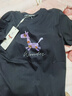 Olrain歐芮兒通勤休閑純棉黑色小馬印花短袖T恤女夏季2026新款圓領(lǐng)上衣 黑色 M 曬單實(shí)拍圖