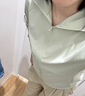 優(yōu)衣庫女裝AIRism高彈力防紫外線(xiàn)拉鏈連帽衫防曬UPF50+修身477049 50 淺綠色 L /160/88A 曬單實(shí)拍圖