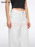 MISS SIXTY2026春季新款牛仔褲女中腰梨形身材百搭顯瘦休閑直筒褲 白色 24 曬單實(shí)拍圖