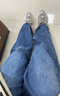 三彩2026春季新款休閑牛仔褲中腰寬松闊腿褲長(cháng)褲通勤Z 海軍藍 XL 170/76A 曬單實(shí)拍圖