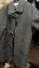UR冬季新款女裝蝴蝶結含羊毛長(cháng)款大衣呢料外套UYL150108 深灰花灰 XS 曬單實(shí)拍圖