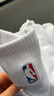 NBA襪子男士運動(dòng)襪四季長(cháng)筒純白色棉襪男高筒籃球跑步襪3雙 曬單實(shí)拍圖