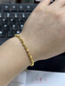 老廟黃金足金磨砂間光珠手鏈女基礎鏈轉運珠送女友生日禮物 曬單實(shí)拍圖