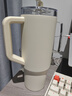 小米吸管保溫杯 大容量冰霸杯 巨無(wú)霸水杯 316L不銹鋼保冷杯 1L杏仁白 曬單實(shí)拍圖