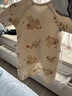 童泰嬰兒連體衣秋冬季純棉保暖新生兒衣服寶寶蝴蝶哈衣爬服杏色52cm 曬單實(shí)拍圖