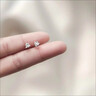 月下相戀S999足銀男士耳釘三生石耳環男款單只小眾簡約個性七夕禮物送男友 三生石耳釘【白鋯一對】 曬單實拍圖