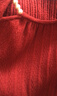 香影新年氛圍感紅色針織連衣裙女2026春季新款長(cháng)款過(guò)膝收腰毛衣裙 紅色 XL 曬單實(shí)拍圖