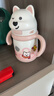 babycare西高地保溫杯學(xué)飲兒童寶寶學(xué)生上學(xué)水壺吸管直飲杯外出6月+-小粉 曬單實(shí)拍圖