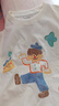 嘟嘟家兒童夏季百搭短袖男童可愛(ài)寬松T恤女童休閑上衣夏裝寶寶抑菌衣服 米白色 100 曬單實(shí)拍圖