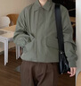 H&M【侯明昊同款】男裝女裝夾克boxy短箱戶(hù)外工裝疏水外套1306697 卡其綠 M 175/100 曬單實(shí)拍圖