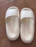 紅豆踩屎感涼拖鞋女士2026新款夏季室內居家休閑浴室防滑防臭腳拖鞋男 米白 38-39 【適合37-38腳穿】 曬單實(shí)拍圖