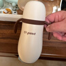 世喜小月齡保溫杯316L不銹鋼吸管水杯保溫奶瓶棕杯套+鴨嘴+直飲吸管 曬單實(shí)拍圖