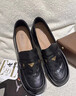 百麗（Belle）元寶樂(lè )福鞋女鞋2026春季新款商場(chǎng)同款羊皮黑色小皮鞋E9L1DAA6預售 黑色 38 (240mm) 曬單實(shí)拍圖