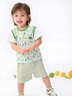 巴拉巴拉童裝男童短袖套裝兒童兩件套吸濕速干寶寶女童衣服夏裝潮萌趣 白綠色調00314-200225119109 90 曬單實(shí)拍圖