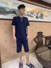 Charm Kendo睡衣男夏季蘭精莫代爾男士睡衣居家服短袖短褲可外穿青年運動(dòng)套裝 藏青 送老公實(shí)用高級感 XL(125-150) 曬單實(shí)拍圖