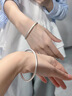 順慶銀樓古法銀手鐲啞光9999足銀男女傳承鐲子飾品閉口素圈手鐲送女友 古法銀鐲30克-57mm配證書(shū) 曬單實(shí)拍圖