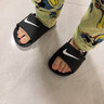 耐克嬰童緩震涼鞋夏季男女童寶寶回彈舒適NIKE KAWA BV1094 001黑/白色/白色/白色 23.5 曬單實(shí)拍圖