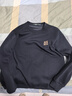 七匹狼【7A抗菌抗靜電】衛衣男春秋通勤刺繡套頭男裝上衣 藏青 XL(175) 曬單實(shí)拍圖