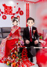羅蒙新郎結婚禮服西服套裝男士韓版修身休閑正裝訂婚婚禮西裝 黑色二扣西服+西褲+馬甲+送襯衫 XL 曬單實拍圖