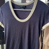 UR夏季新款女裝休閑簡(jiǎn)約百搭撞色邊短袖T恤UWB450046 墨藍 S 曬單實(shí)拍圖