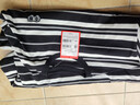 李寧純棉圓領(lǐng)寬松短袖文化衫男女同款條紋拼色休閑運動(dòng)上衣ATSV515 曬單實(shí)拍圖