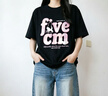 FIVE CM短袖t恤男女2026設計小眾趣味字母圓領(lǐng)半袖情侶落肩打底衫 黑色 L 建議120-140斤 曬單實(shí)拍圖