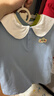 嘟嘟家寶寶polo領(lǐng)T恤夏季兒童短袖夏款娃娃領(lǐng)男童衣服女童百搭上衣洋氣 藍色 90 曬單實(shí)拍圖