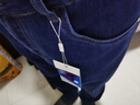 深色九分牛仔褲男士秋冬寬松新款厚款潮流休閑直筒褲男生 深藍色九分 33 【腰圍2尺6】 曬單實(shí)拍圖