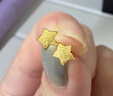 周六福  黃金耳飾女款足金釘砂時(shí)尚星星耳釘 計價(jià) 一對-1g 曬單實(shí)拍圖
