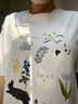 CHUJIE白色純棉短袖t恤女百搭高級(jí)感2026新款微胖女生顯瘦遮肚大碼上衣 卡通動(dòng)植物印花短袖 L 建議100-120斤 曬單實(shí)拍圖