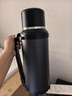 蘇泊爾（SUPOR）保溫壺大容量不銹鋼72小時(shí)暖水壺熱水瓶戶(hù)外旅行壺便攜車(chē)載杯子 儒雅黑2L約4斤水【升級316L不銹鋼+背帶】 曬單實(shí)拍圖