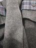 紫涵（ZIHAN）紫涵長(cháng)款羊毛雙面呢大衣女2025年冬季新款復古格紋連帽蝴蝶結外套 遠黛灰 XS 曬單實(shí)拍圖