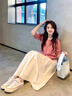 溫格芳連衣裙女2026春季新款韓系穿搭高級感時(shí)尚套裝氣質(zhì)溫柔絕美裙子 粉色開(kāi)衫+米白色半身裙 M 曬單實(shí)拍圖