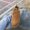 奧康（Aokang）男士板鞋夏季皮面保暖鞋加厚底防滑防水鞋低幫大黃靴運動(dòng) 沙丘黃 41 標準運動(dòng)鞋碼數 曬單實(shí)拍圖