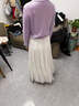 歐貝汐雪紡半身裙女中長(cháng)款2026夏新款A字傘裙大擺裙垂感百褶白色長(cháng)裙子 米白色 均碼 曬單實(shí)拍圖