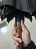 左都（ZUODU）黑色男士雨傘半自動(dòng)傘長(cháng)柄傘大號超大雙人直把傘營(yíng)暴雨抗風(fēng)防風(fēng) 商務(wù)黑—原木長(cháng)柄 曬單實(shí)拍圖